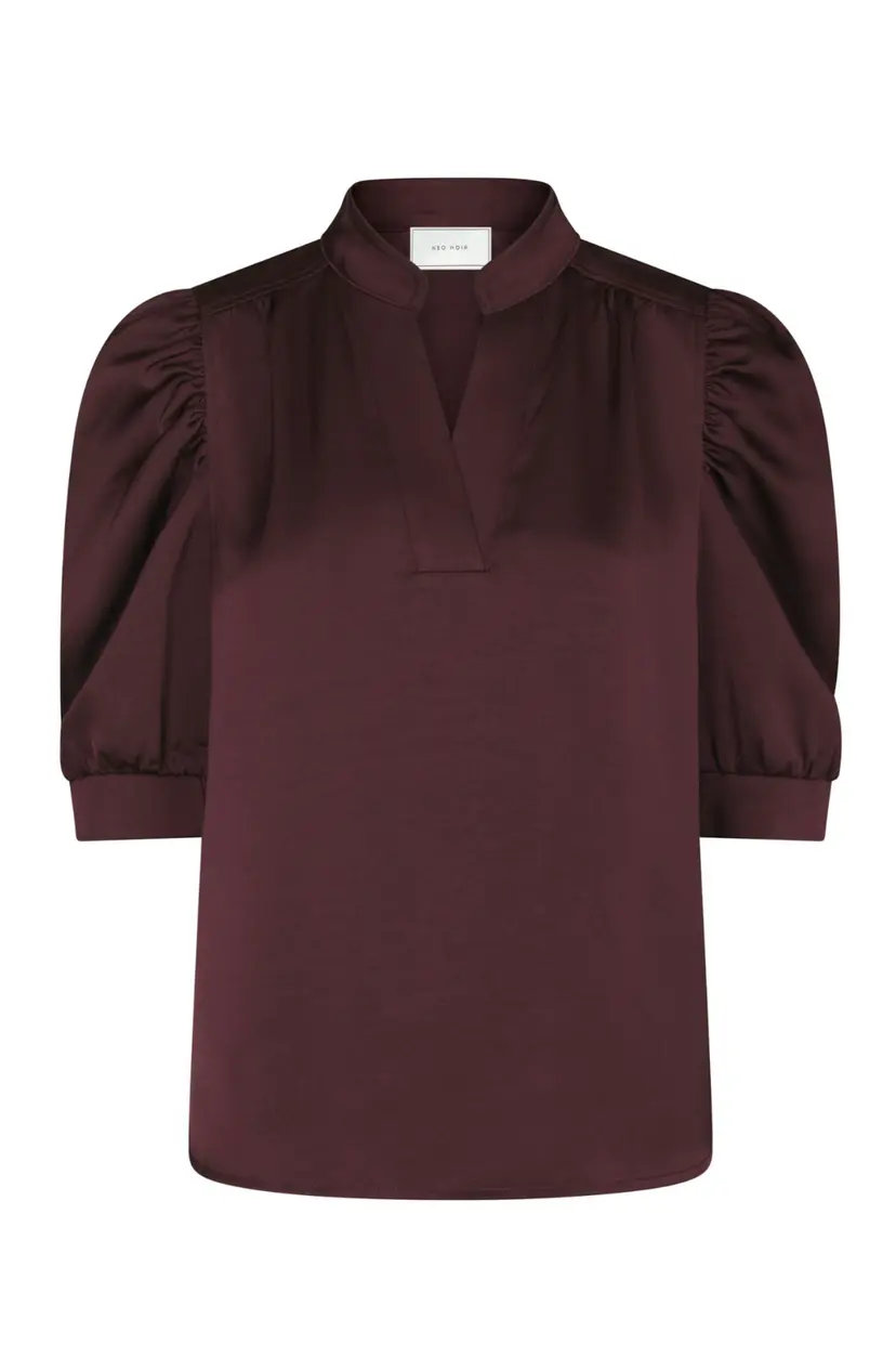 Neo Noir Roella Heavy Sateen Blouse - Burgundy