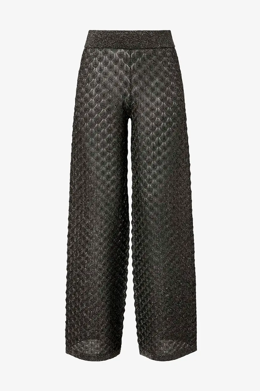By Malina Bukser Alissa Wide-leg Pointelle Knitted Trousers - Svart
