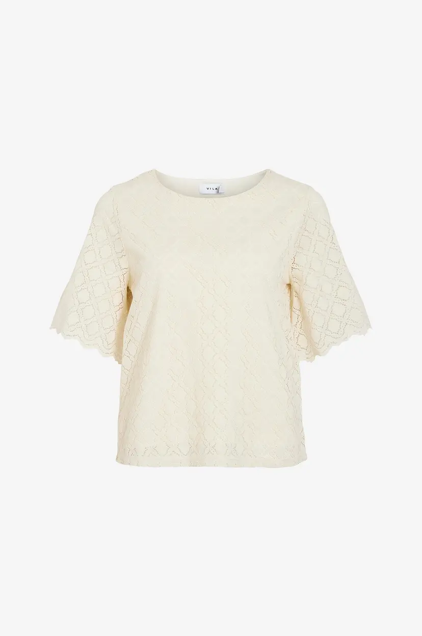 Vila Topp viMirna O-neck 2/4 Top - Beige