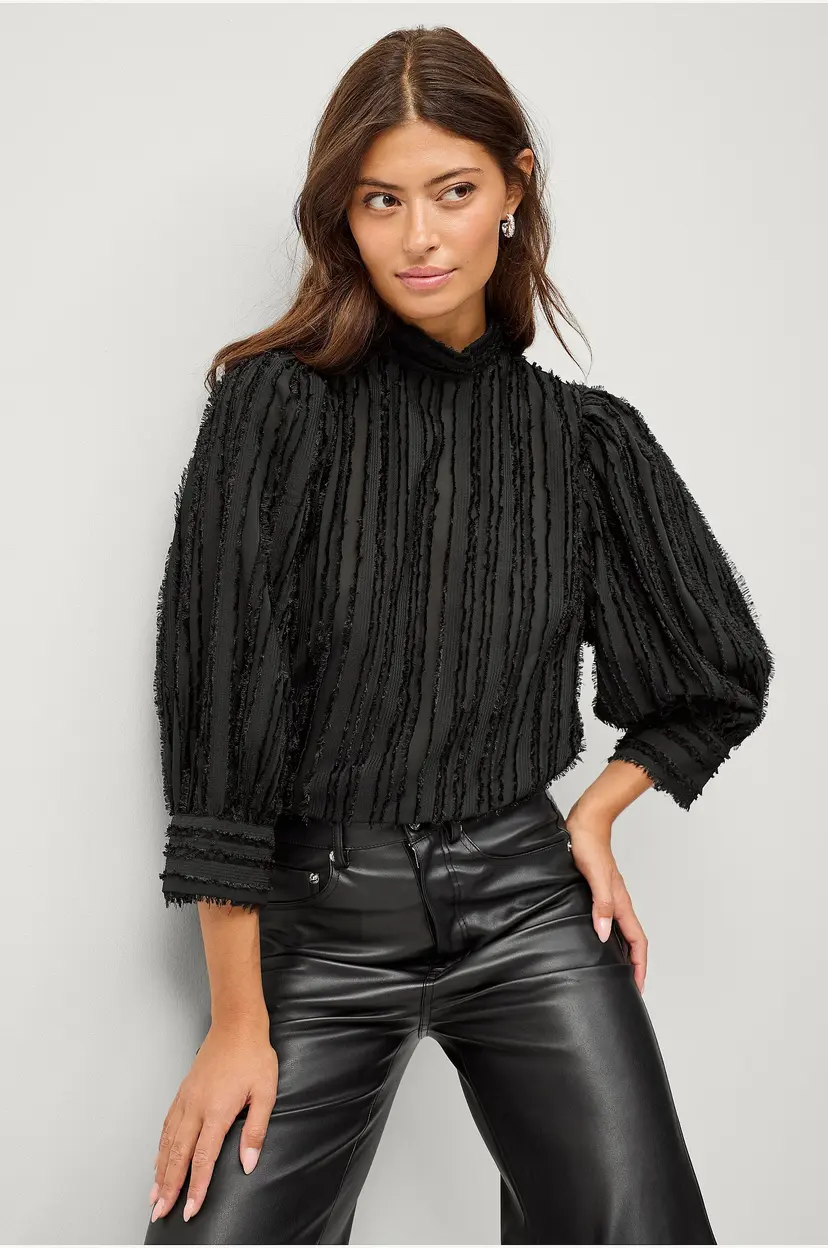Ellos Collection Bluse med puffermer - Svart