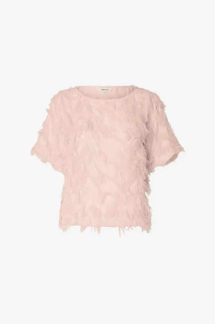 Selected Women Bluse slfMyline SS Boat Neck Top B - Rosa