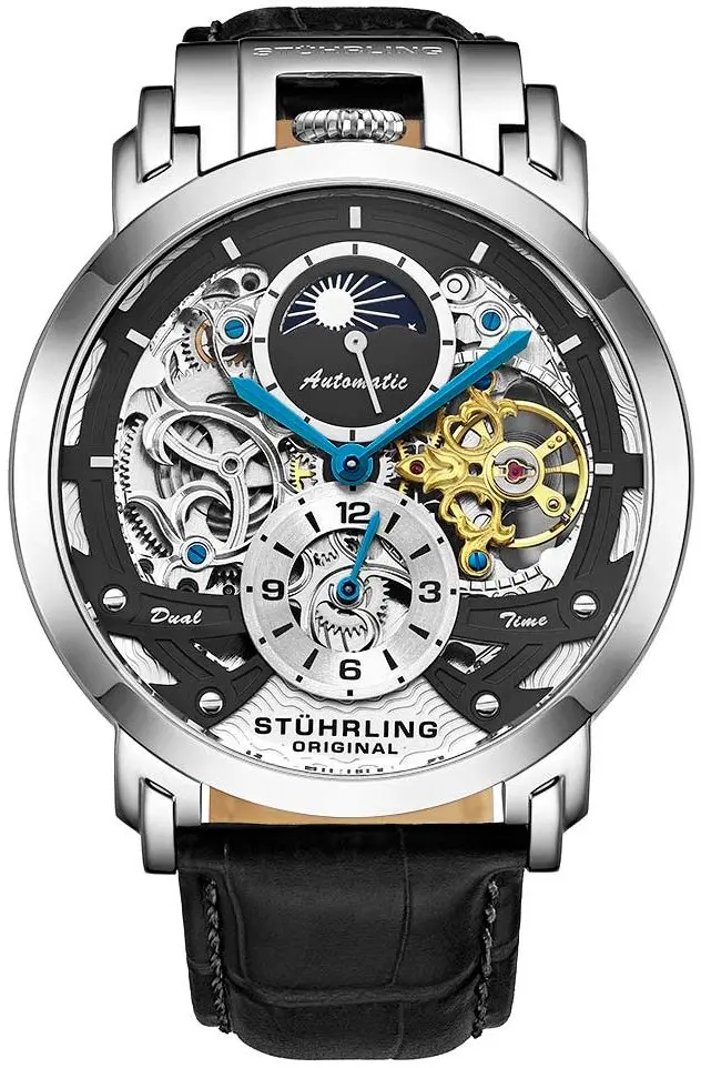 Stührling Original Stührling Original Herreklokke 906.02 Menai Skjelettkuttet/Lær Ø47