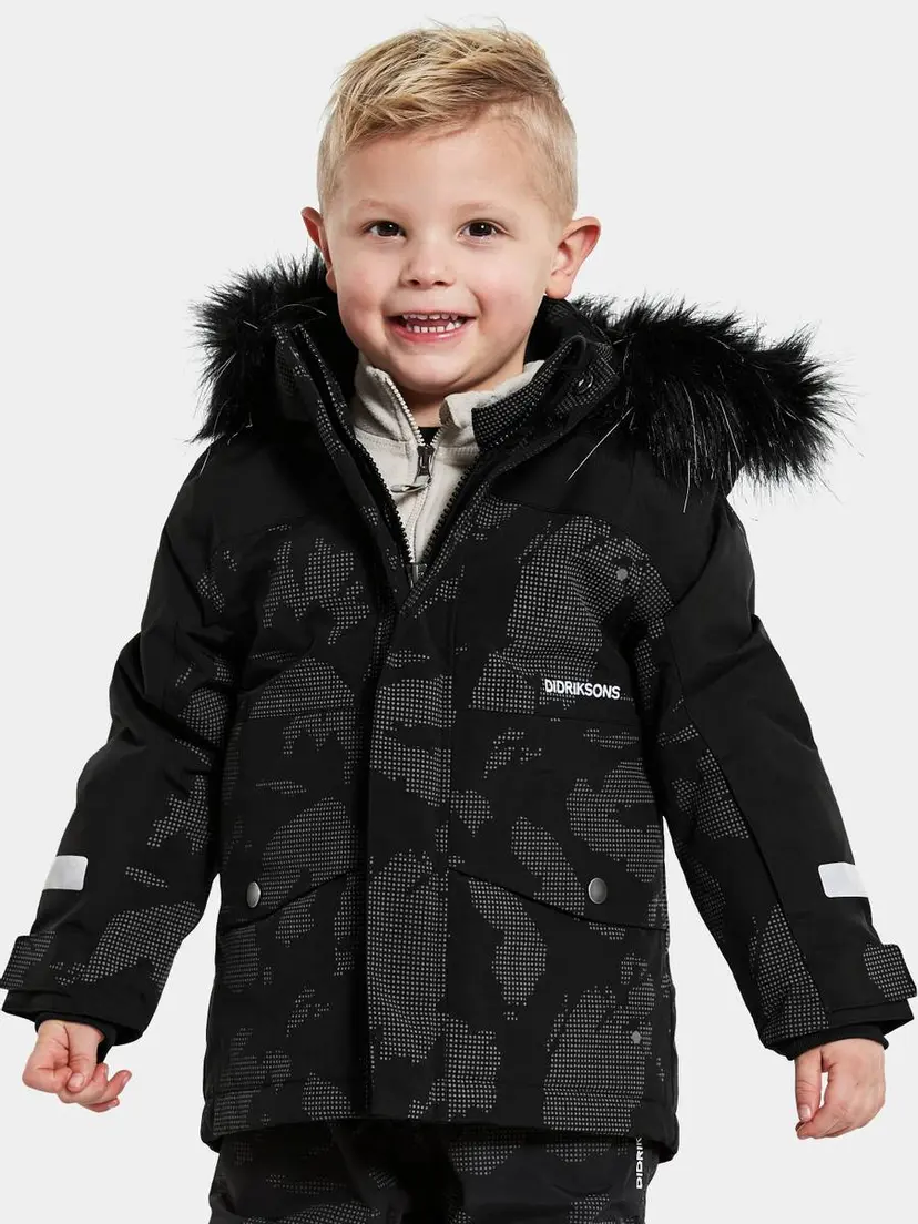 Didriksons Didriksons Bjarven Kids Special Edition Parka Island Print Refle (90 / 1,5-2 år)