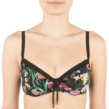 Chantelle Chantelle Flowers Underwire Bikini Bra Svart blomstre D 80 Dame