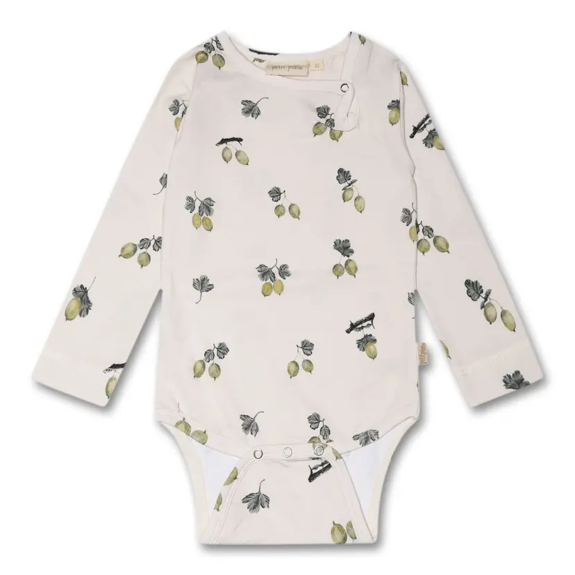 Petit Piao Petit Piao Body L/S Printed Gooseberry (80 / 1 år)
