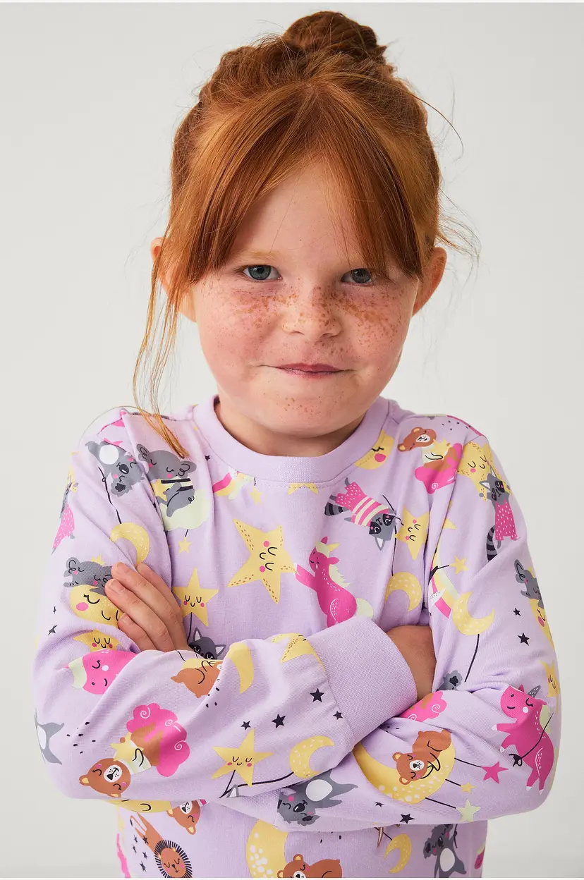 Ellos Collection Pysjsett i bomullsjersey - Lilla