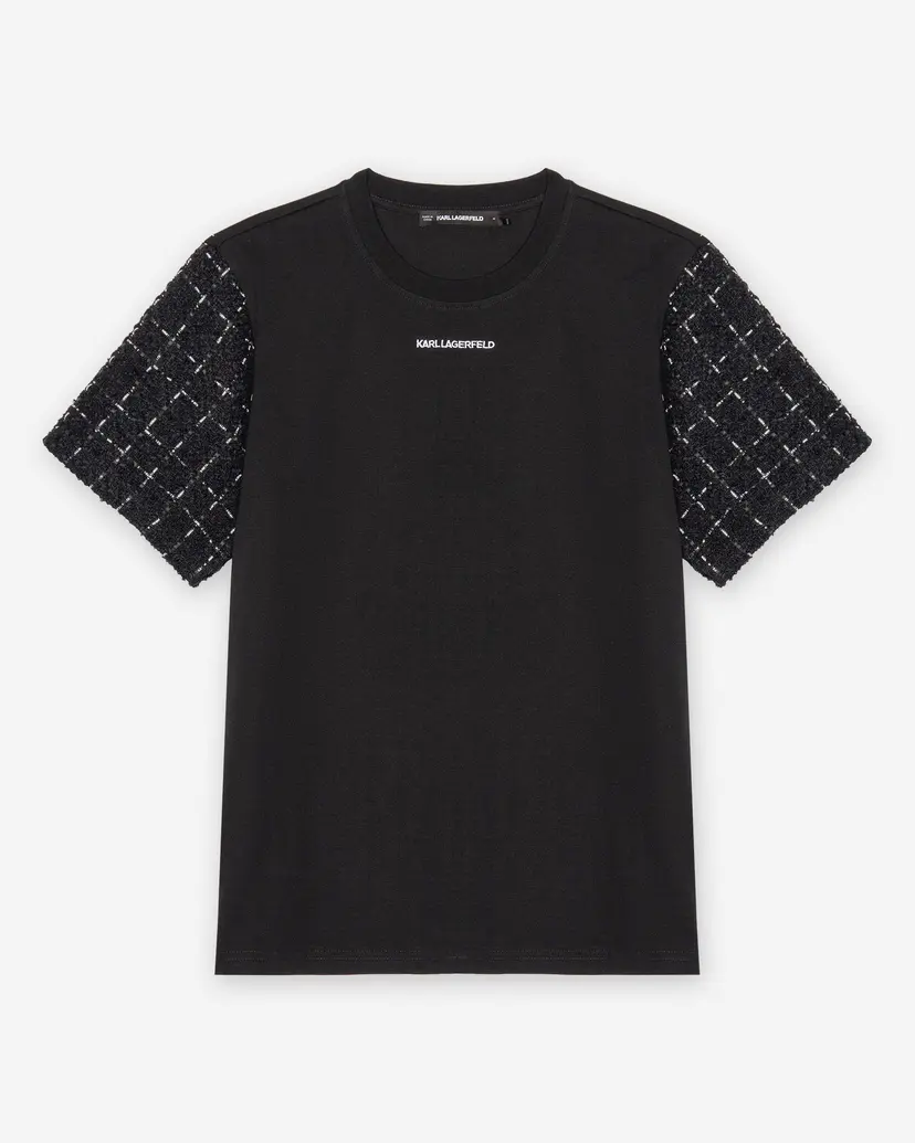 Karl Lagerfeld Karl Lagerfeld Logo Boucle Relaxed Black T-shirt