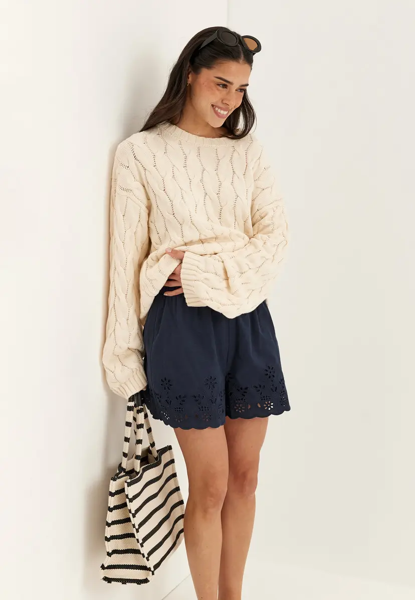Bubbleroom Embroidered Shorts