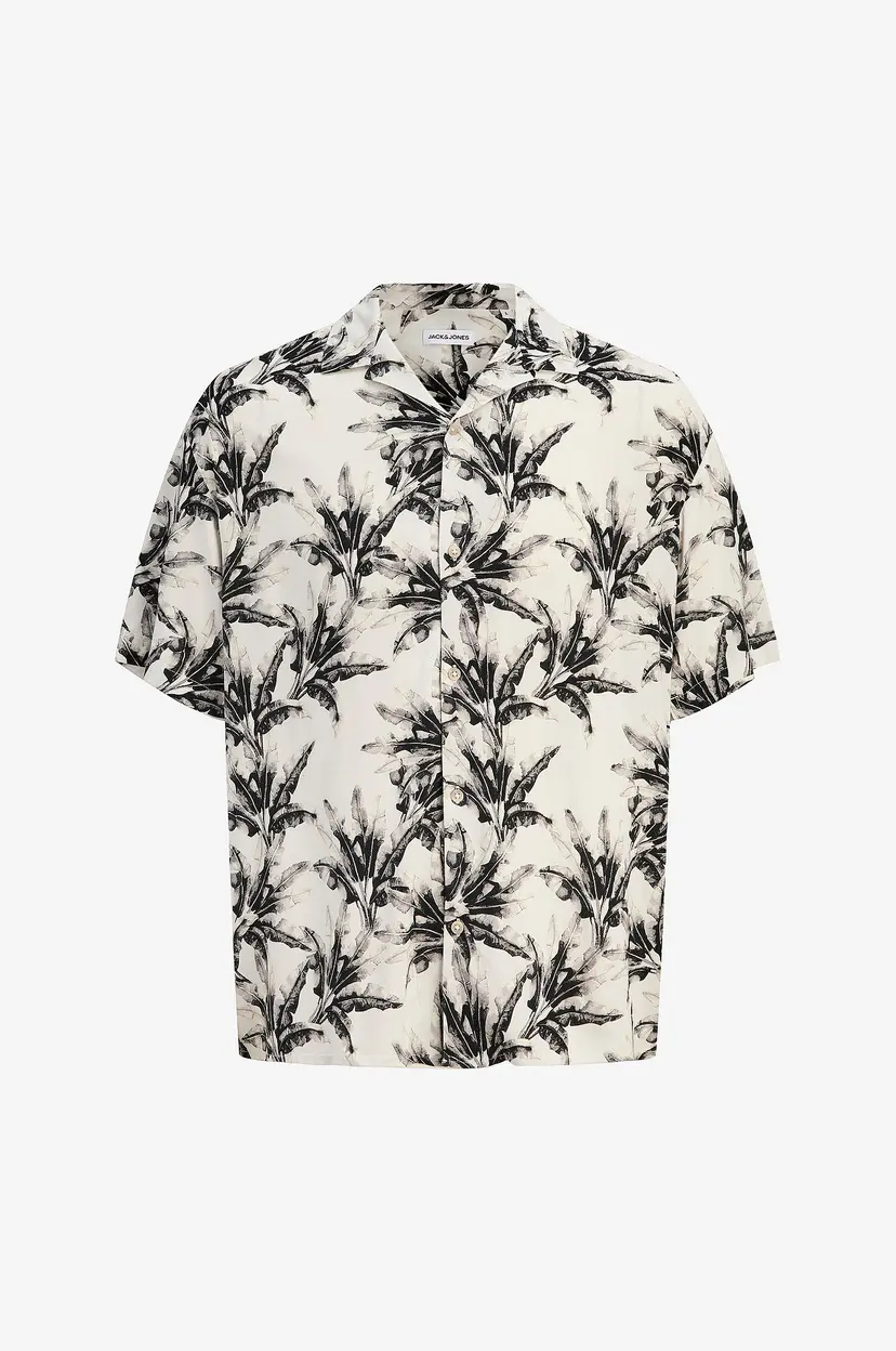 Jack & Jones Resort-skjorte jjJeff Monochrome Aop Resort Shirt - Grå