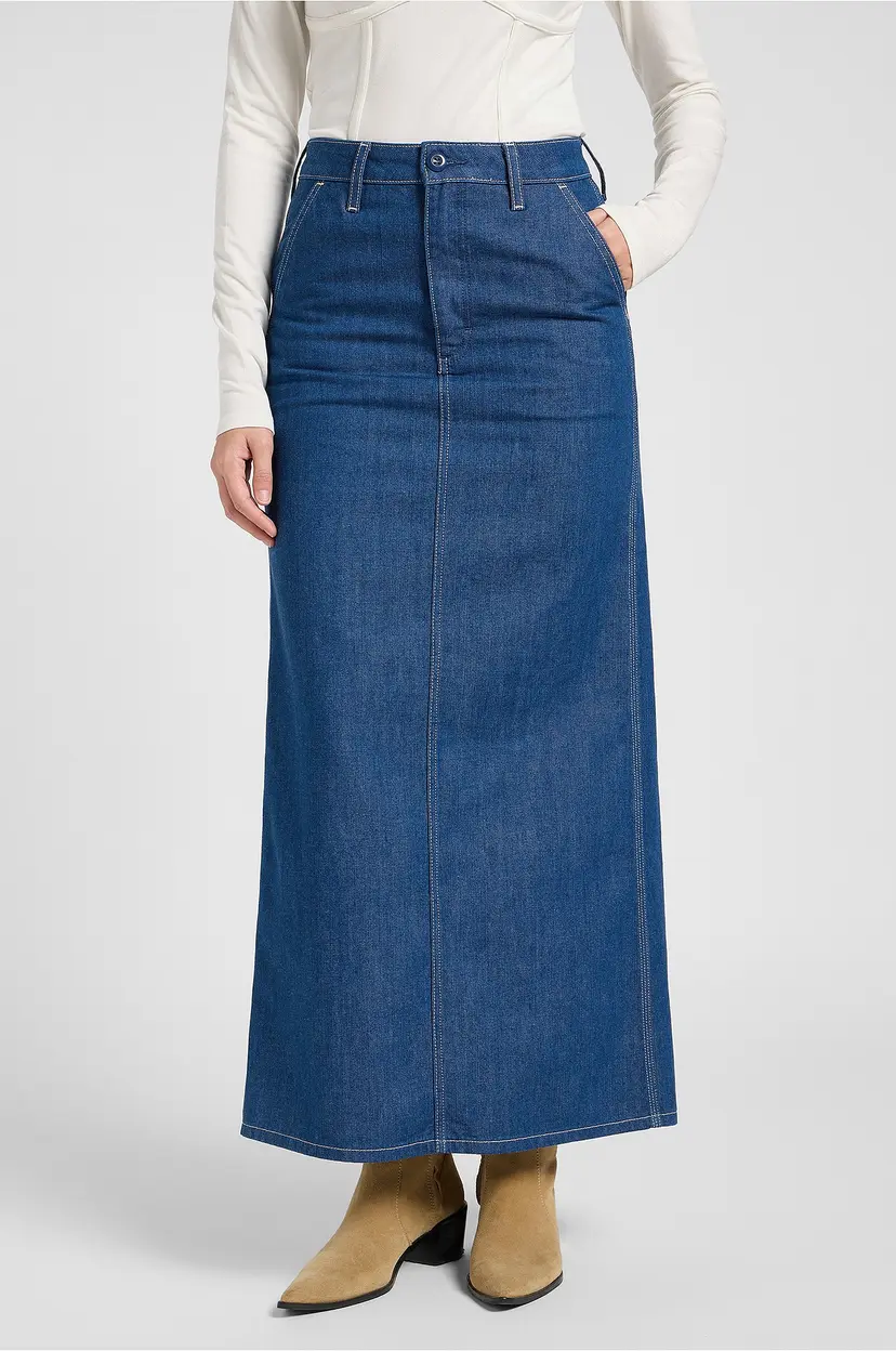 Lee Maxi skjørt Flap Pocket - Blå