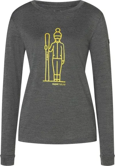 Super.Natural super.natural Women's Skianto Long Sleeve Pirate Grey Melange/Gold