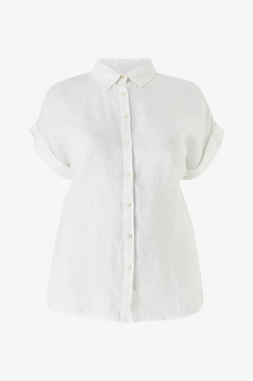 Lauren Ralph Lauren Curve Skjorte Broono Short Sleeve Shirt - Hvit
