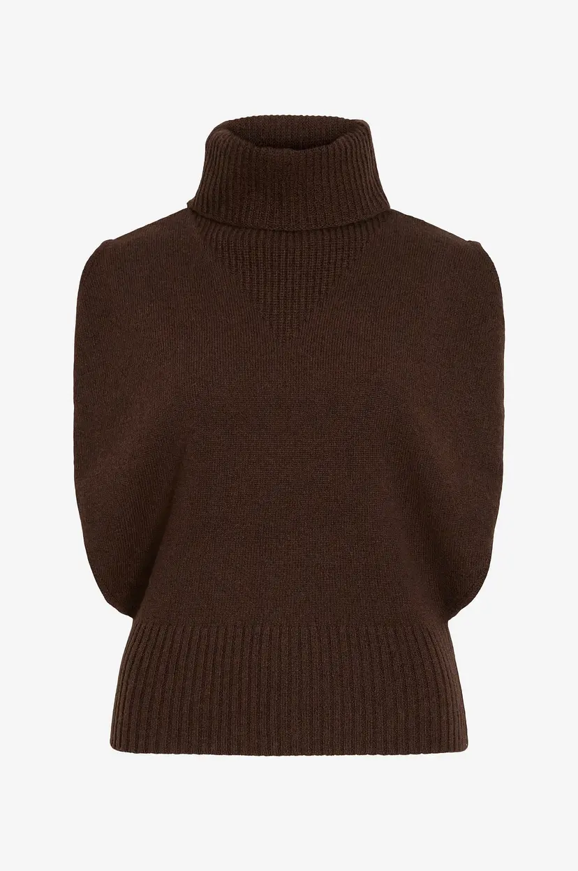 Rouge Edit Vest Roucleo Roll Neck Knit West - Rød