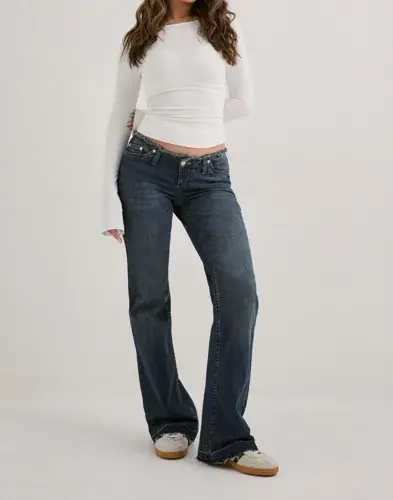 Nelly Nelly - Blå - No Waist Bootcut Jeans
