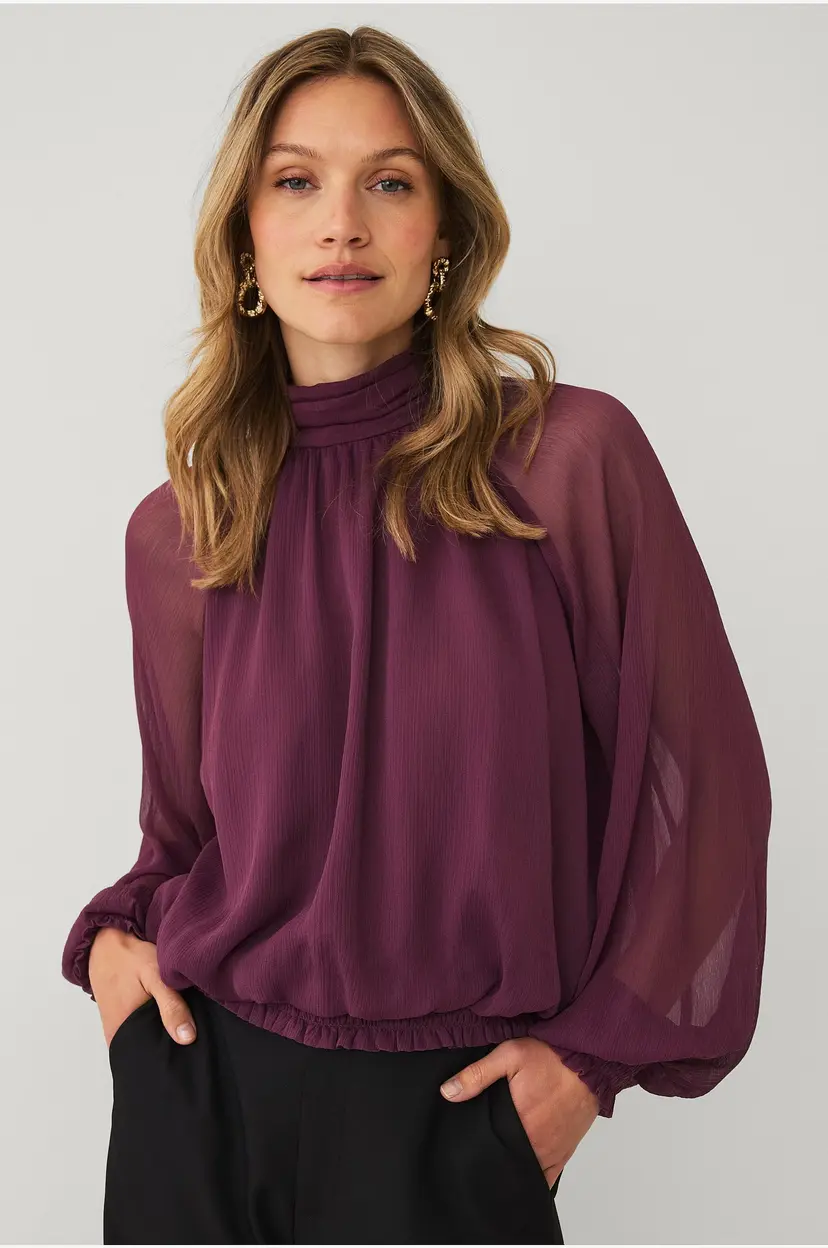 Ellos Collection Bluse med ballongeffekt - Lilla