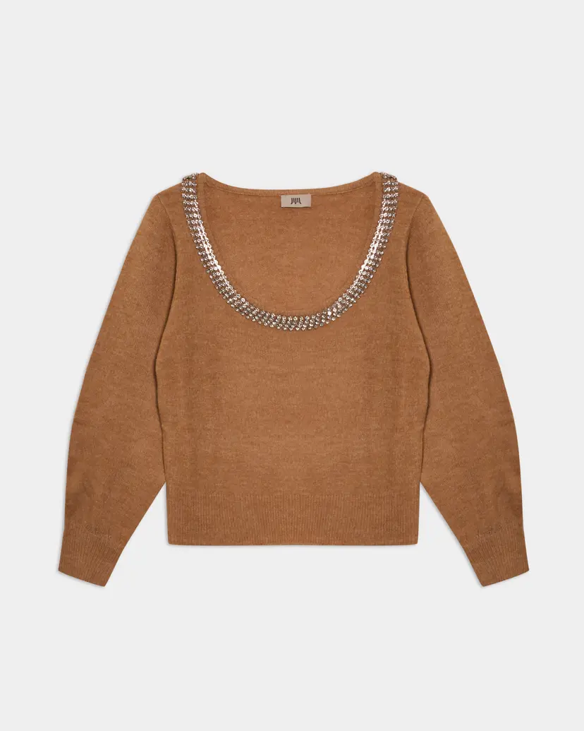 Jijil Jijil JPI25MK017 Camel Knitted sweatshirt