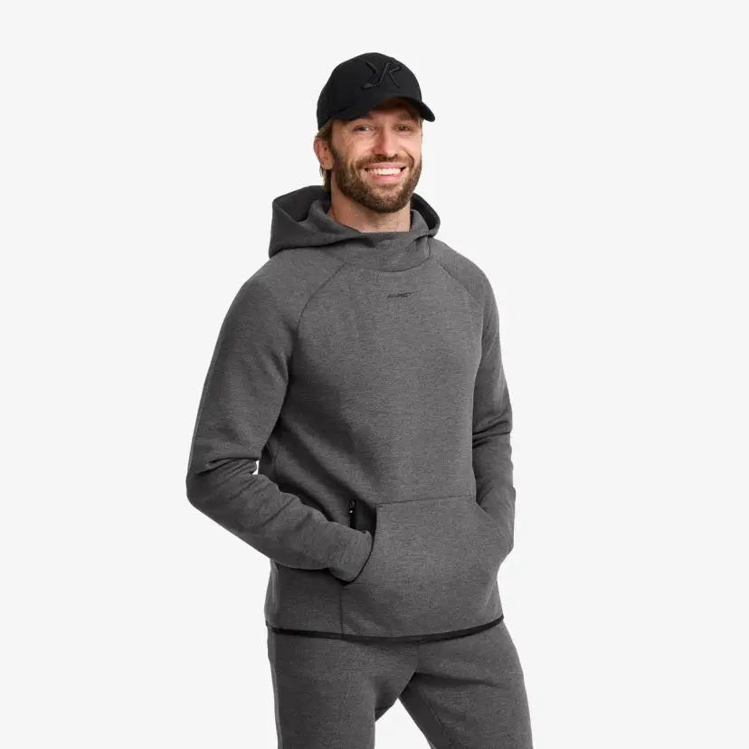 RevolutionRace Street Scuba Hoodie Herre Dark Grey Melange