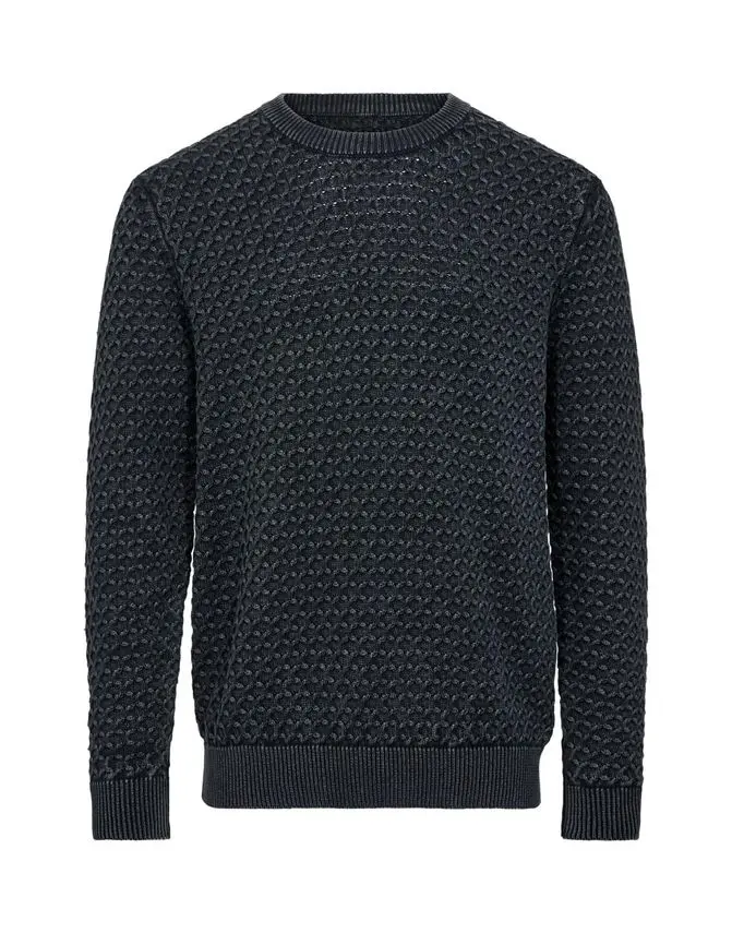 Black Blue O-neck modern fit
