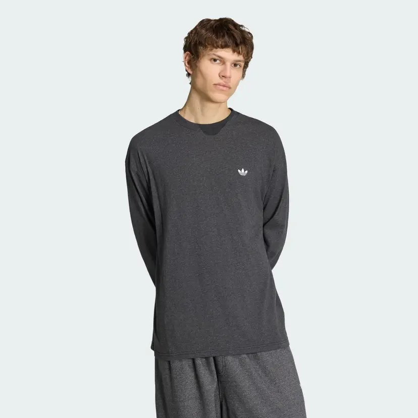 Adidas TREFOIL ESSENTIALS MELANGE LONG SLEEVE T-SKJORTE