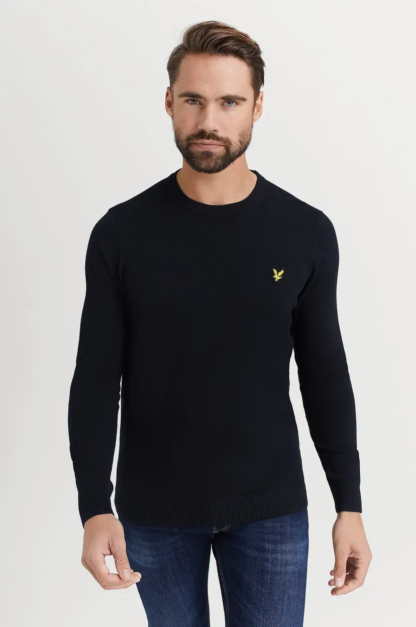 Lyle & Scott Genser Crew Neck Cotton Merino Jumper - Svart