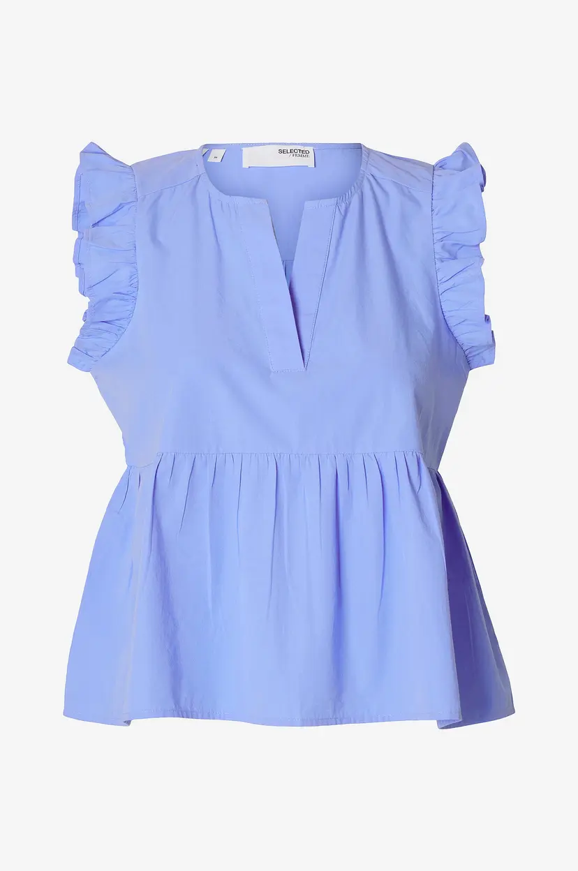 Selected Women Bluse slfBlair-Ida SL Top - Blå