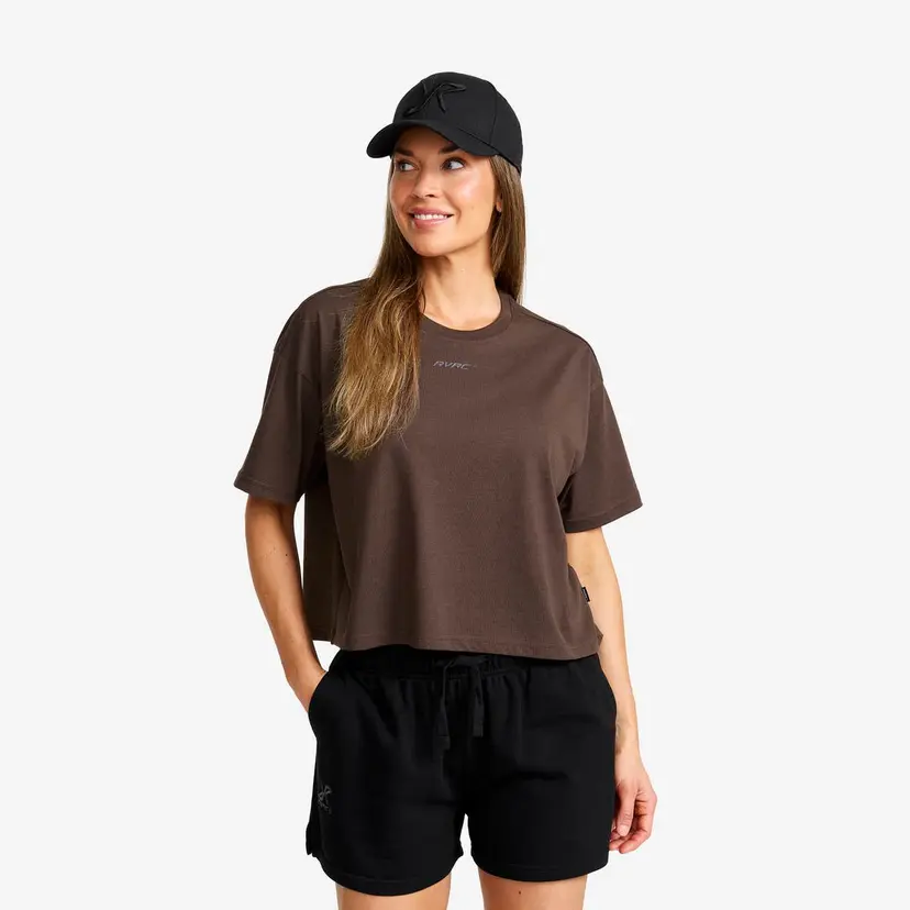 RevolutionRace Easy Cropped T-shirt Dame Seal Brown