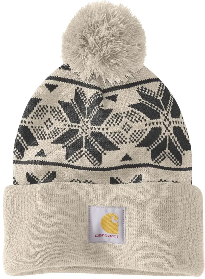 Carhartt Workwear Carhartt Workwear Carhartt W's Knit Pom Jacquard Beanie Oat Milk