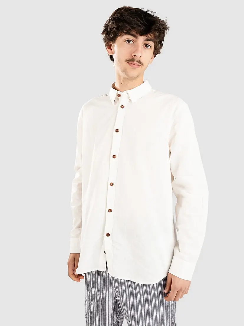 Anerkjendt Anerkjendt Akleif Cot/Linen Skjorte hvit