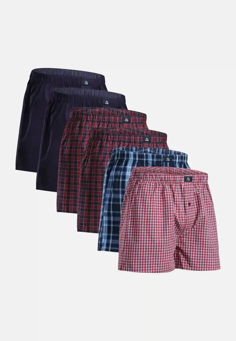 DANISH ENDURANCE DANISH ENDURANCE ORGANIC WOVEN BOXERSHORTS Blå/Rød 4XL