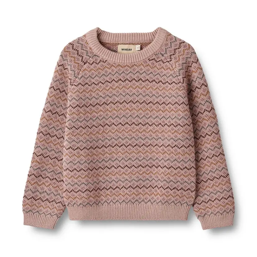 Wheat Wheat Jacquard Pullover Nanna Dry Rose (98 /3 år)