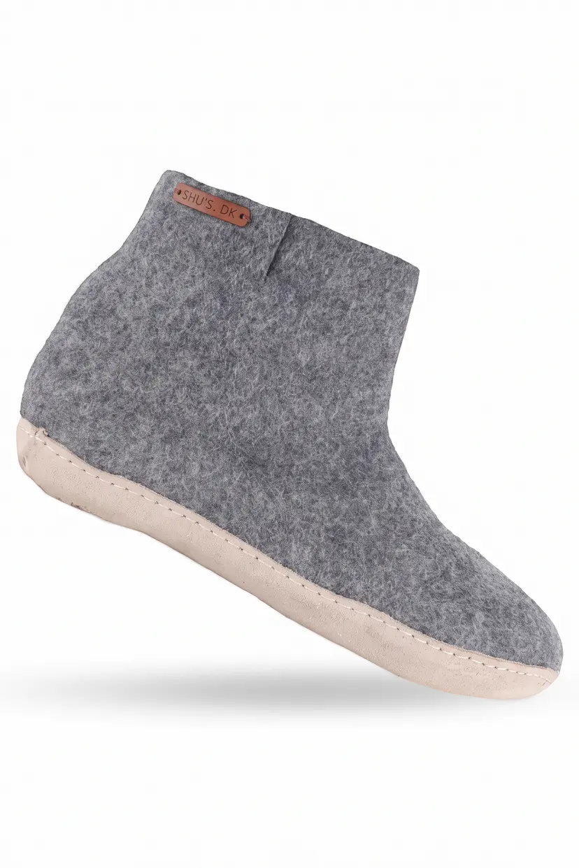 SHUS Uldstøvle (100% ren uld) - Model Denim m/sål i skind - 36