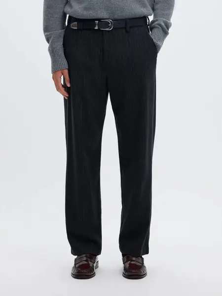 SELECTED Slm220-Loose Luke Wool Blend Stripe Pant