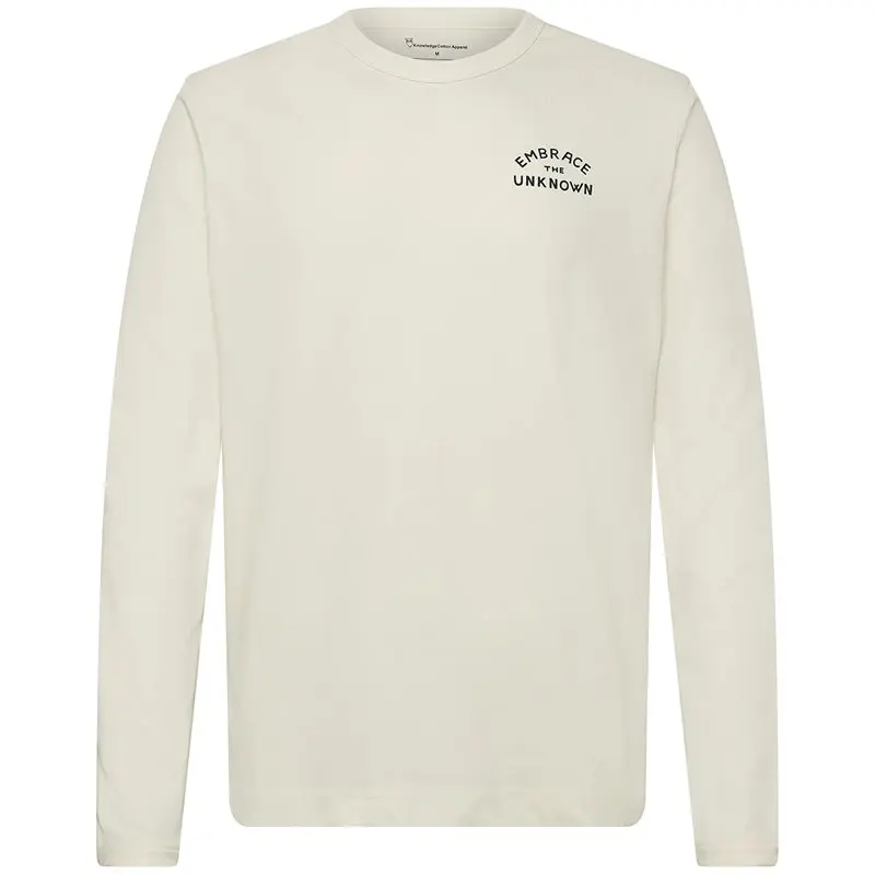 KnowledgeCotton Apparel KnowledgeCotton Apparel Back Print Long Sleeve T-shirt Egret