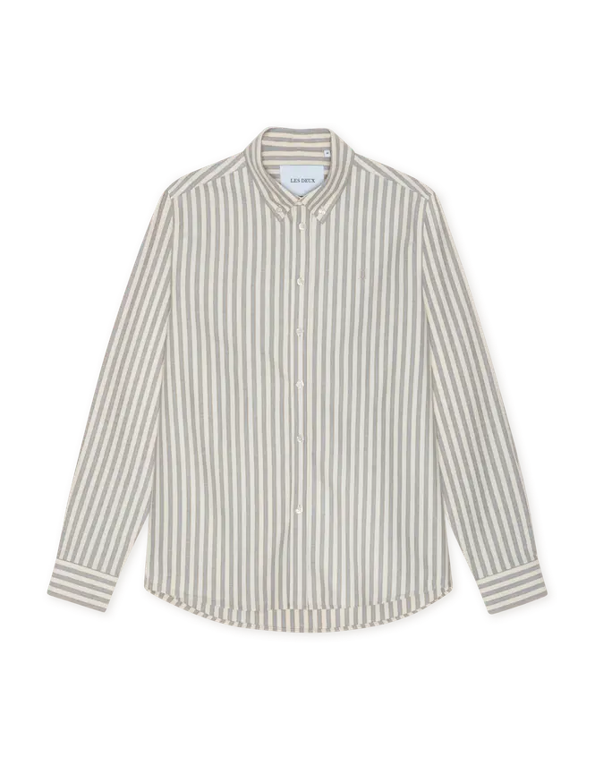 Les Deux Konrad Striped Oxford Shirt