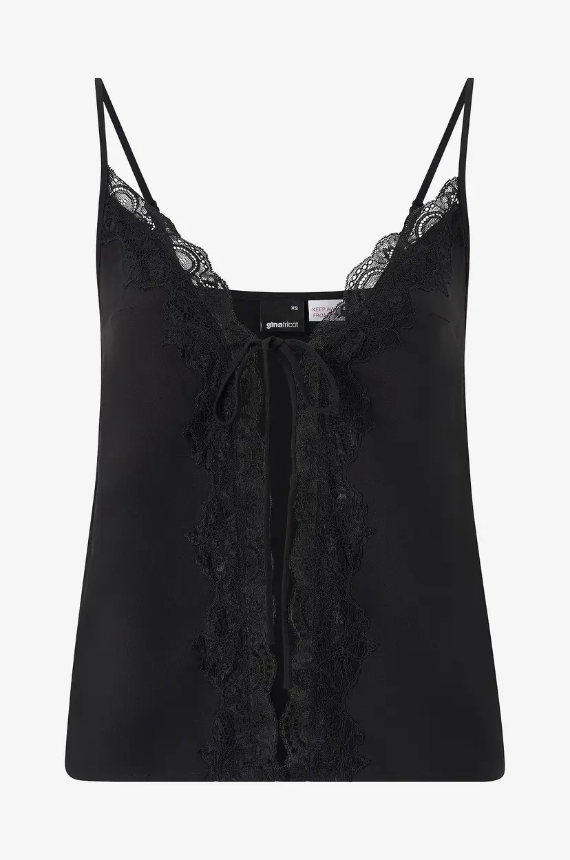 Gina Tricot Pyjamastopp Lace Loungewear Singlet - Svart