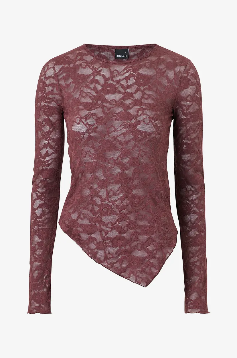Gina Tricot Topp Lace asymmetric top - Rød
