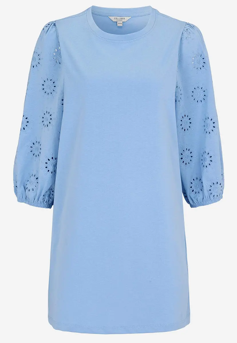 Jerseytunika med broderte ermer