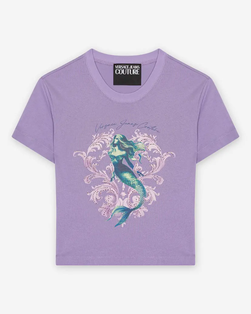 Versace Jeans Couture Versace Jeans Couture 80HAHD03 Purple Cropped t-shirt