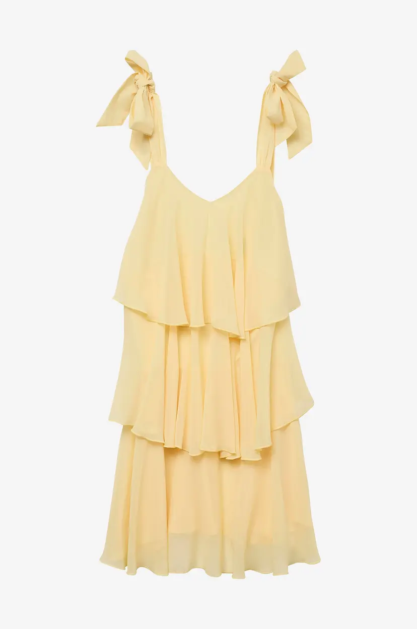 Vero Moda Kjole vmFelicia Tiestrap Ruffle Short Dress - Gul