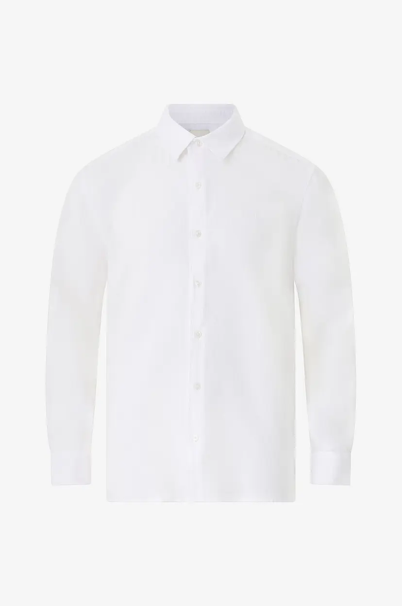 Calvin Klein Linskjorte LS Solid Linen Classic Shirt - Hvit