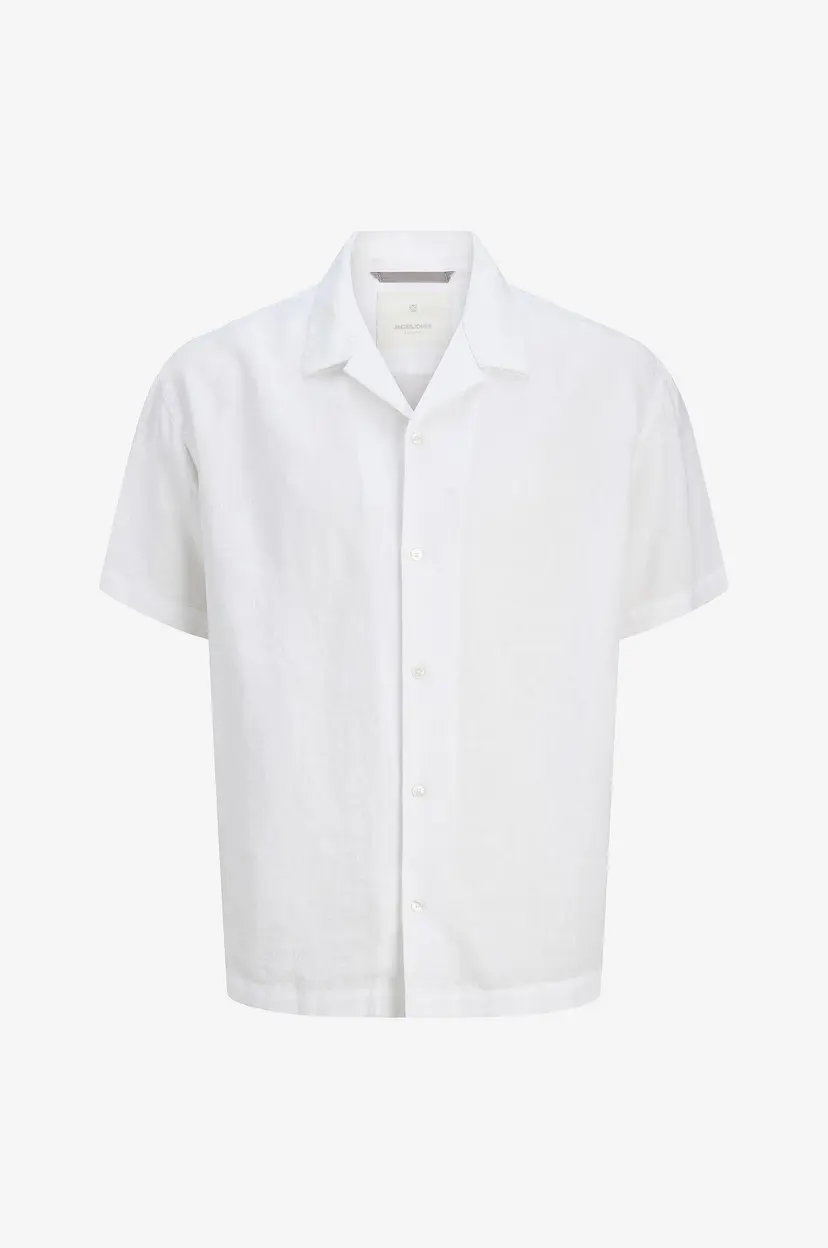 Jack & Jones Linskjorte jprcClawrence Linen Resort S/S - Hvit