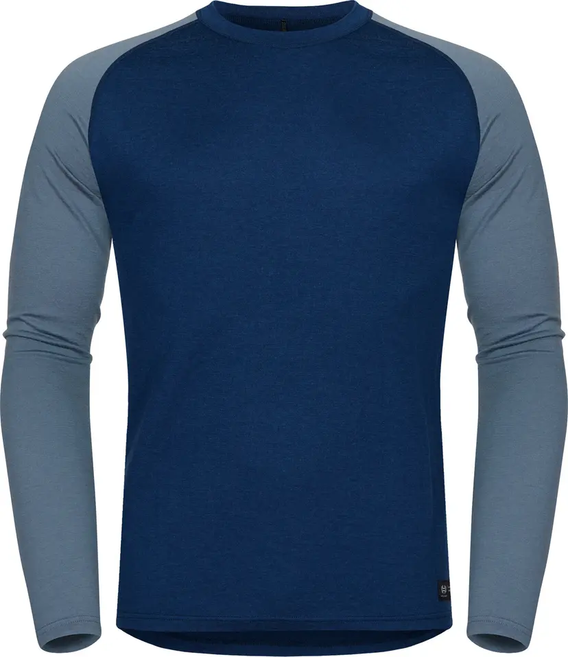 Hellner Hellner Men's Wool Warm Base Layer Long Sleeve Dress Blue/Flint Stone