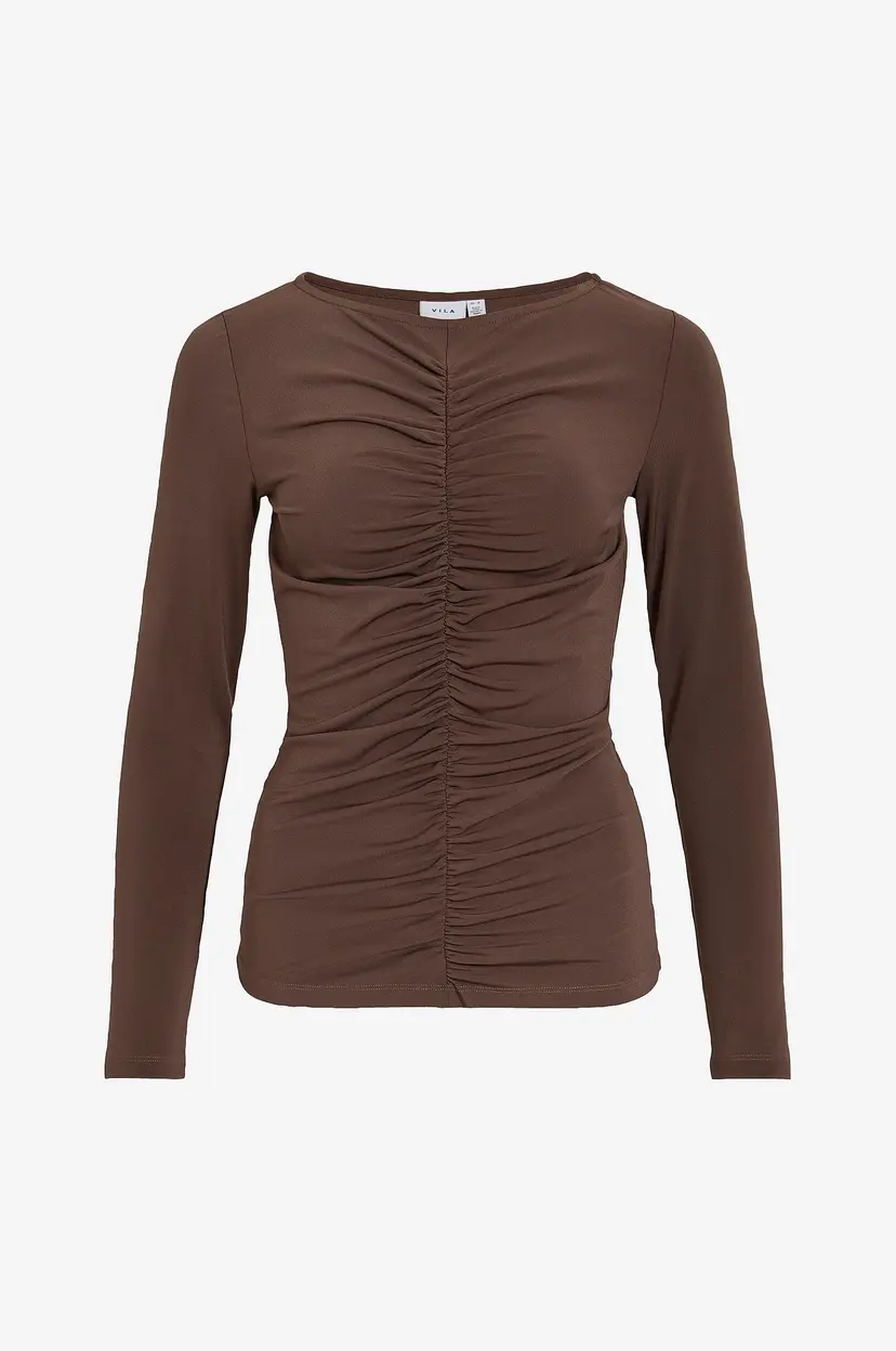 Vila Topp Vilysera Boatneck L/S Top/Spi - Rød