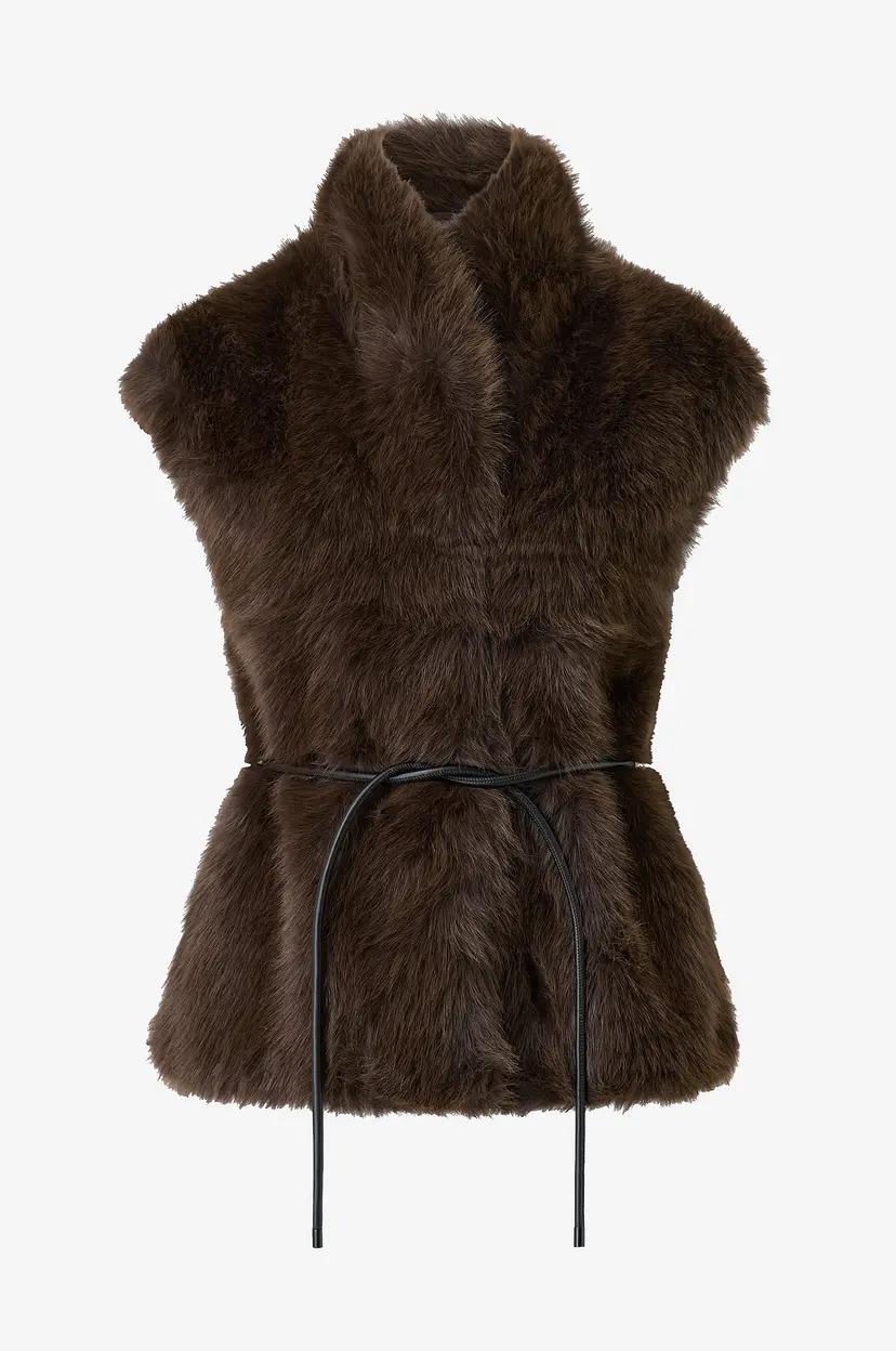 Gina Tricot Vest av juksepels Faux Fur Vest - Brun