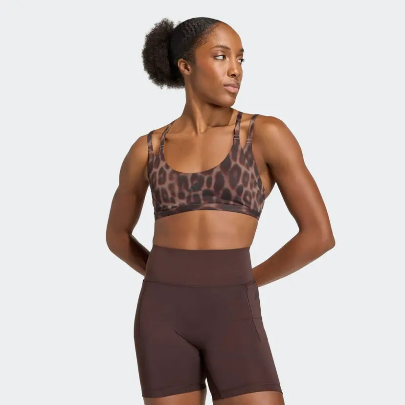 Adidas Optime Leopard Strappy Light Support BH