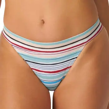 Sloggi Sloggi Shore Candy Basslet Brazilian Bikini Brief Lysblå Stripet Large Dame