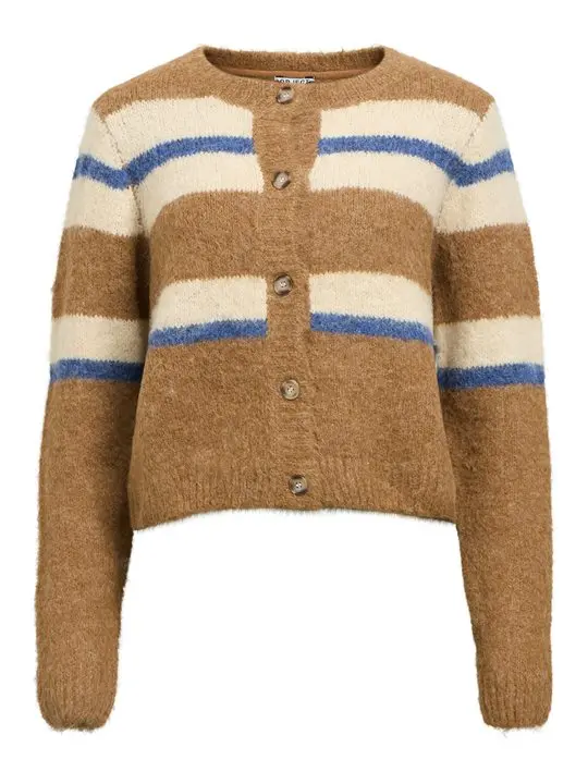 Object Object - Galia Ls Knit Cardigan - Tannin Melange