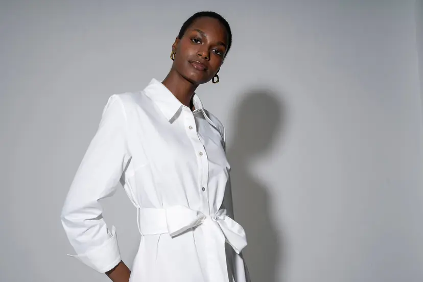 The Shirt Company RONNIE DRESS - White, Cotton Chino