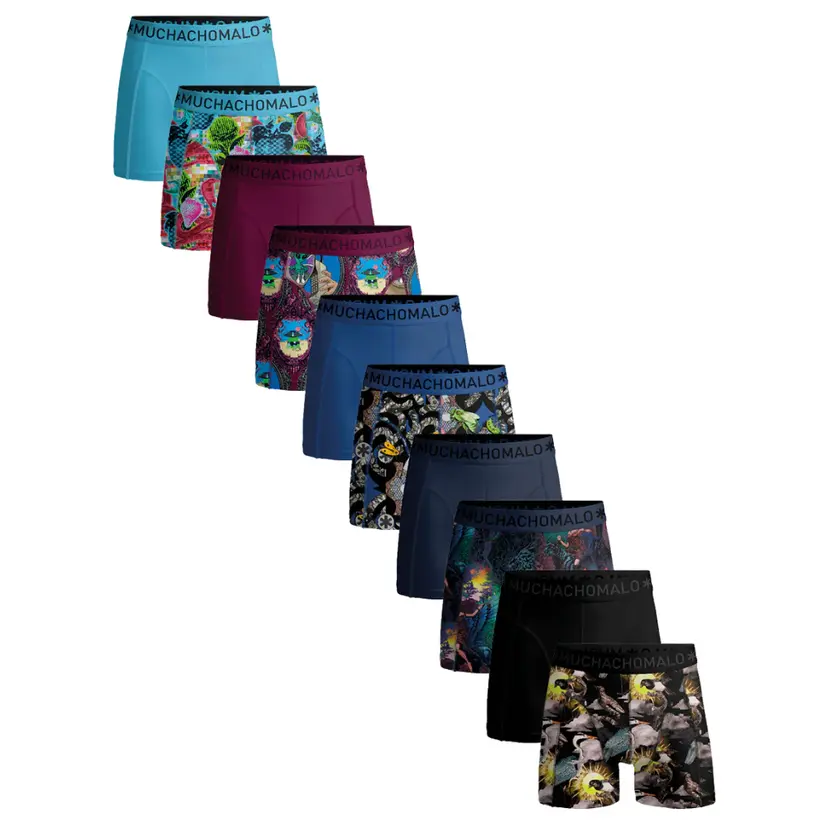 Muchachomalo Muchachomalo 1010 10Pk Boxer Print/Solid 22 Assorted