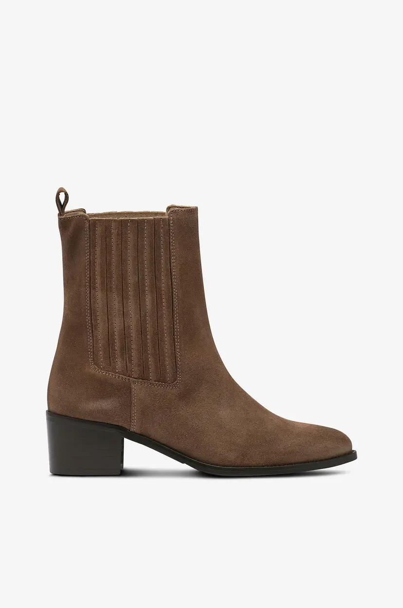 Bianco Chelseaboots Biacarol Oily Suede - Brun